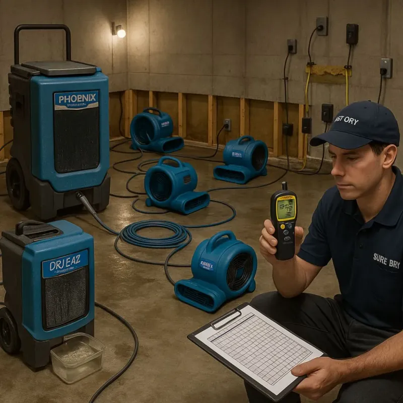 Structural Drying and Dehumidification process in City View, SC